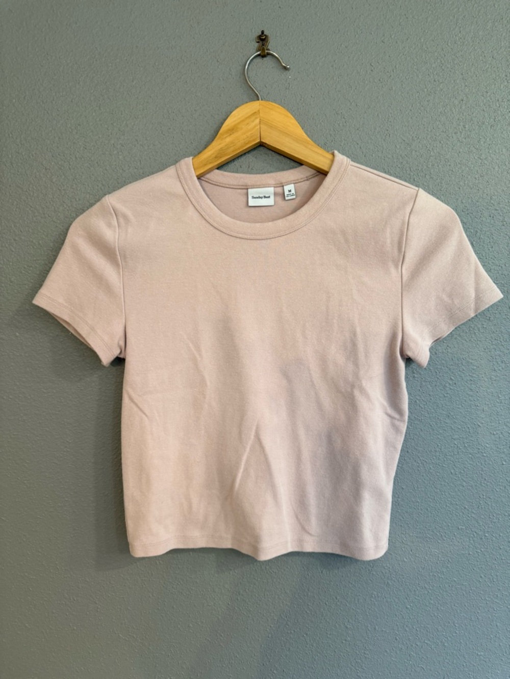 Sunday Best Pale Pink Crop Tee